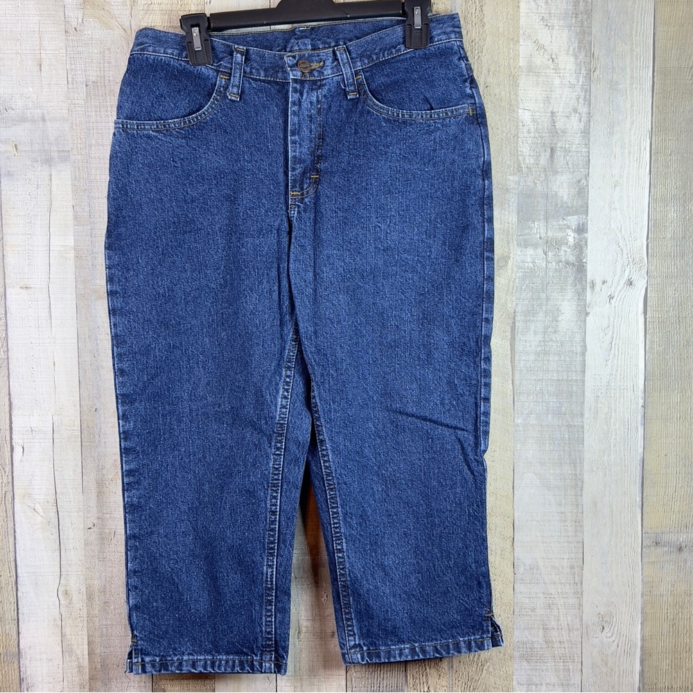 Riders by Lee Vintage Size 8 M Blue Denim Capri Pants 5 Pockets Belt Loo…